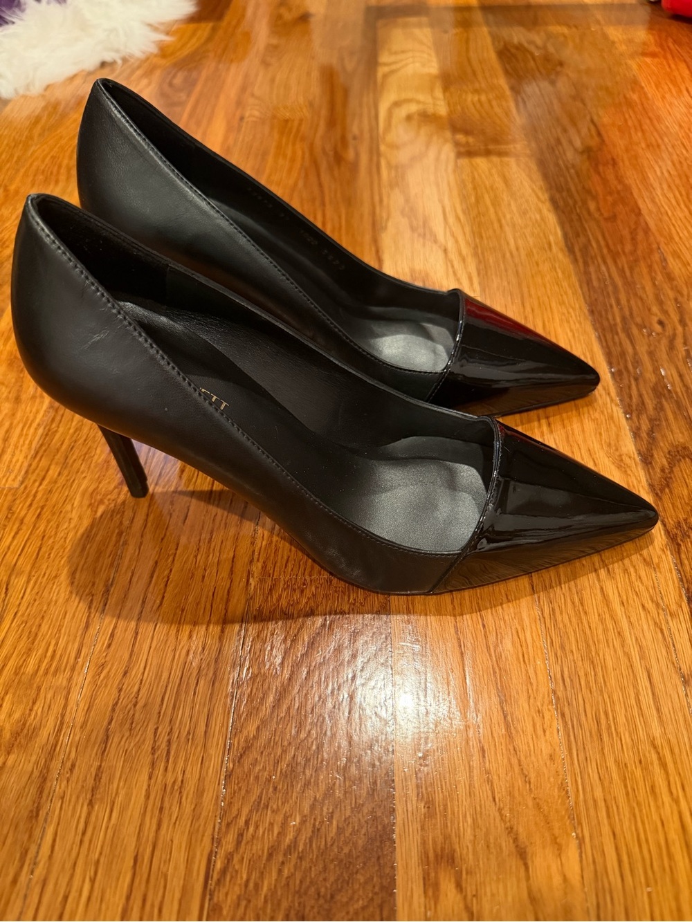 LK Bennett Black Pointed Patent-Toe Pumps